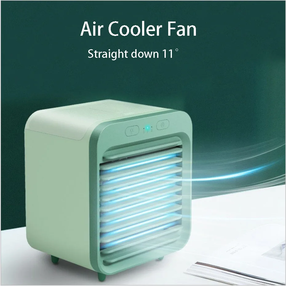 

Air Cooler Fan Mini Desktop Air Conditioner with Night Light Mini USB Water Cooling Fan Humidifier Purifier Multifunction Summer
