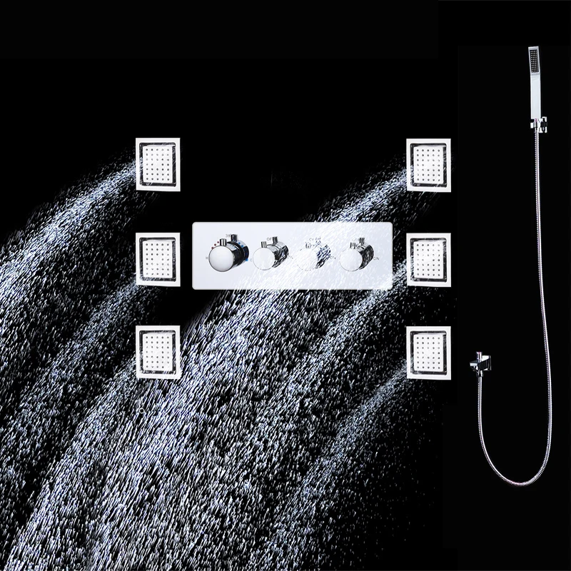 Набор для душа со светодиодной подсветкой 500x1000 мм большая потолочная Лейка