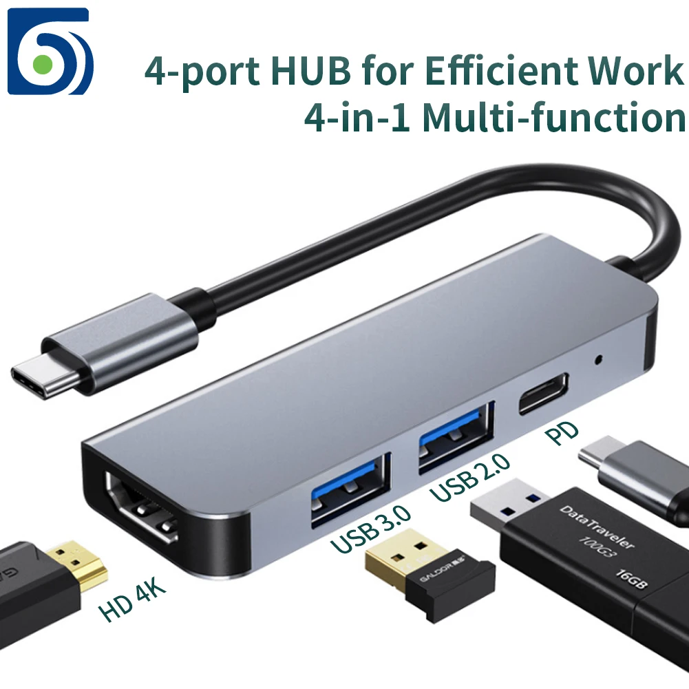 usb концентратор byscoon 4 в 1 4k hdmi совмест