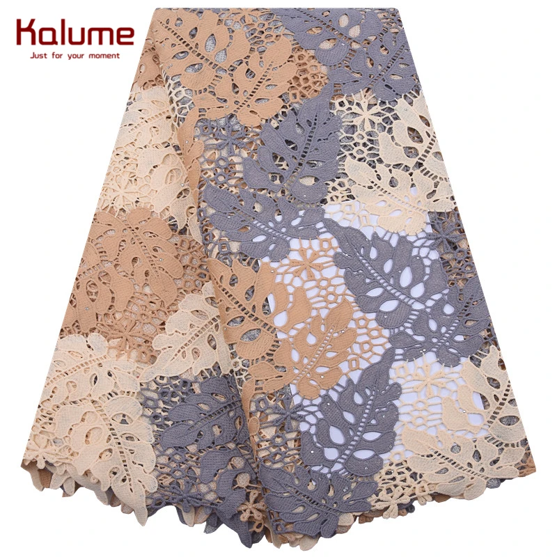 Kalume Новое поступление Многоцветный Африканский гипюр шнур кружевная ткань с