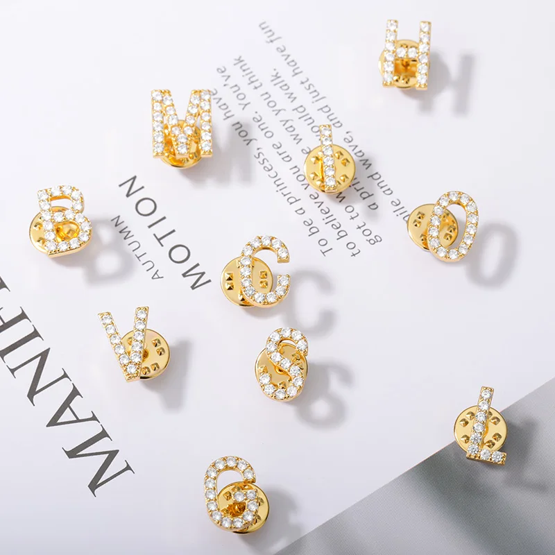 Женская Брошь в виде букв с кристаллами и A-Z брошь на булавке для девушек