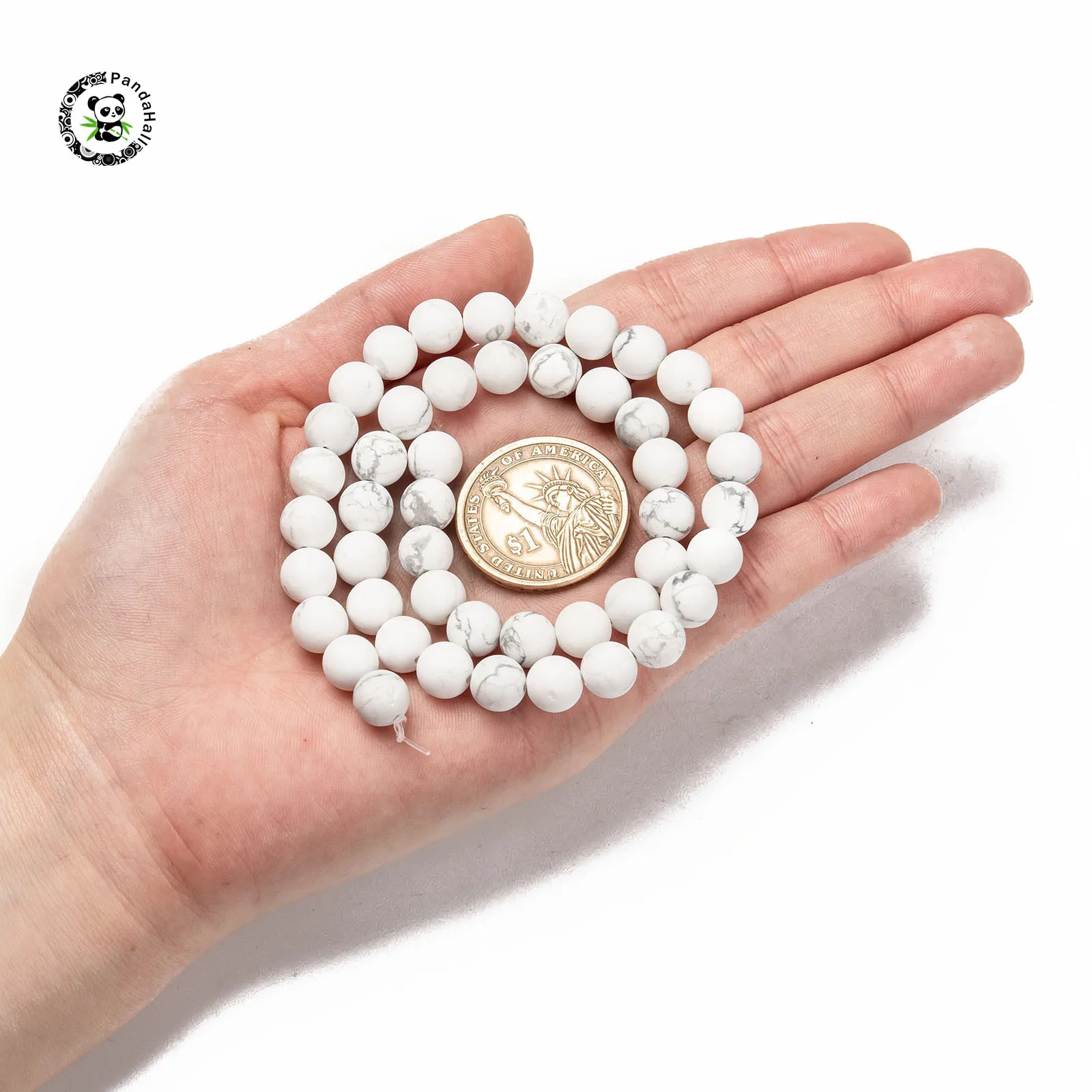 

10 Strands 6mm 8mm Natural Howlite Beads Strands Frosted Round Beads for Jewelry Making, Hole: 1mm