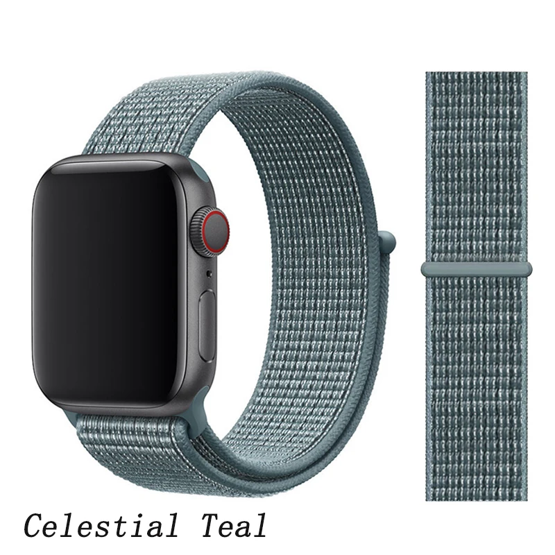 Celestial Teal Спортивная петля ремешок apple watch band 42 мм 38 мм apple watch 4 3 band iwatch band 44 мм 40 мм correa pulseira 42 44 нейлоновый ремешок для часов - Цвет ремешка: Celestial Teal