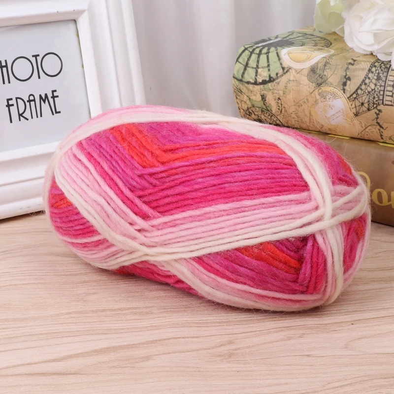 1Ball 100g Hand-woven Rainbow Colorful Crochet Cashmere Wool Blend Yarn Knitting | Дом и сад