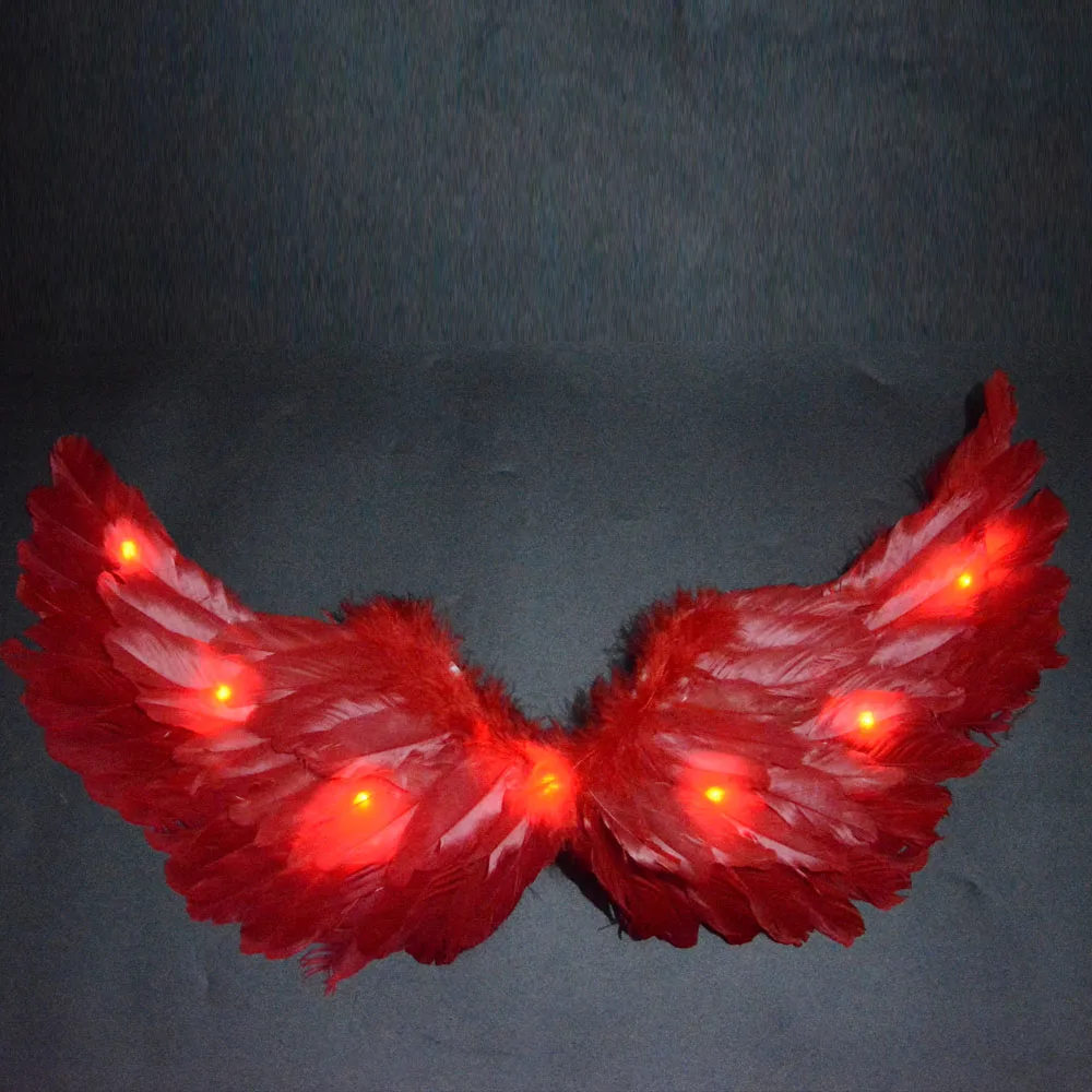 

Red Rose Pink LED Glow Light Angel Feather Wing Fairy Wings Wedding Birthday Party Supply Carnival Gift home decor