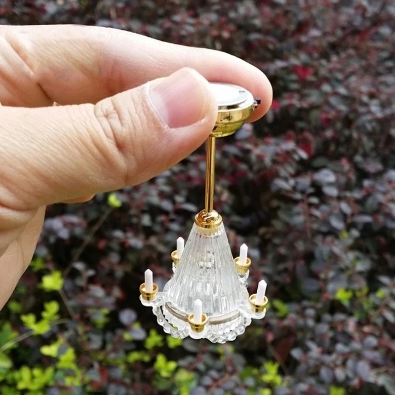 Горячая Распродажа 1:12 Кукольный Miniaturescale потолок светильник свечи светодиодный