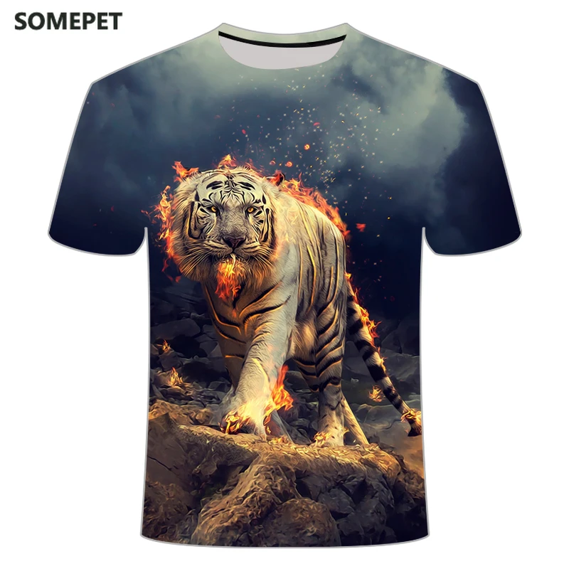 

Summer new 3DT shirt men's street casual printing short-sleeved fashion funny animal T-shirt short-sleeved shirt colorful T-shir