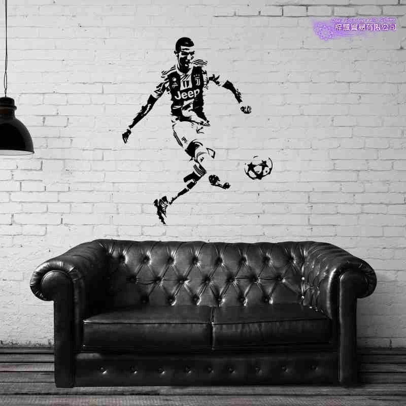 C Ronaldo Football Player Wall Sticker Sports Decal Kids Room Decoration Posters Vinyl Car Soccer | Дом и сад