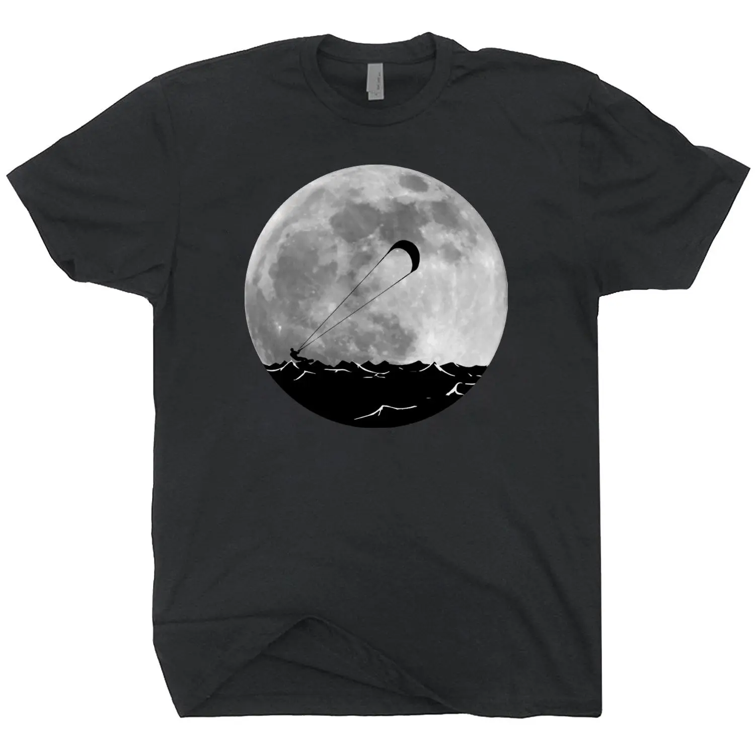 Женская футболка в стиле ретро Kitesurfing Moon летняя хит продаж 2019|Мужские футболки| |