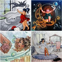 5d diy diamond painting cartoon cross stitch fat lady full round square drill diamond embroidery diamant painting accessoires