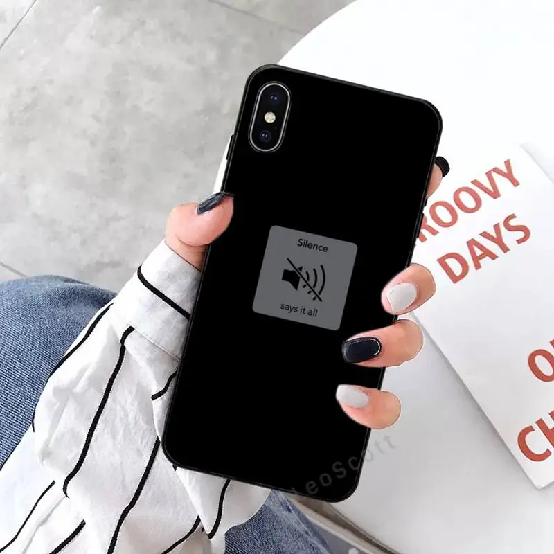 

Black Minimalist Text Smart Luxury Phone Case coque funda for iPhone 11 12 pro XS MAX 8 7 6 6S Plus X 2020 XR Mini