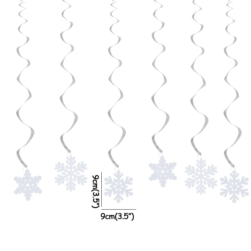 Natal Merry Christmas Висячие белые снежные фольга Swirl баннер гирлянда Рождественские украшения для дома новогодние вечерние navidad kerst - Цвет: 6pcs pendant
