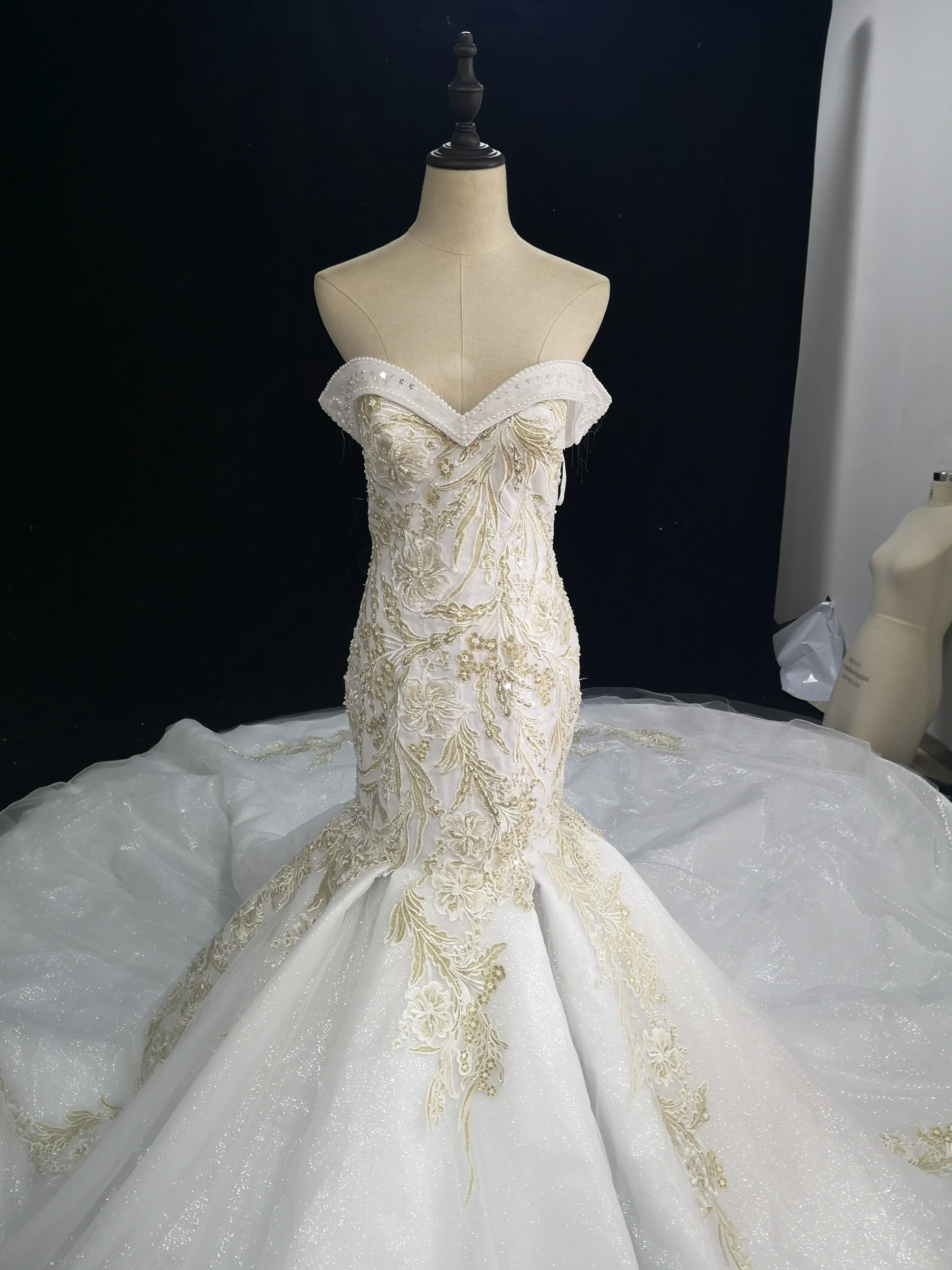 Кружева цветок длиной до пола Цвета Слоновой Кости Бальное модное свадебное