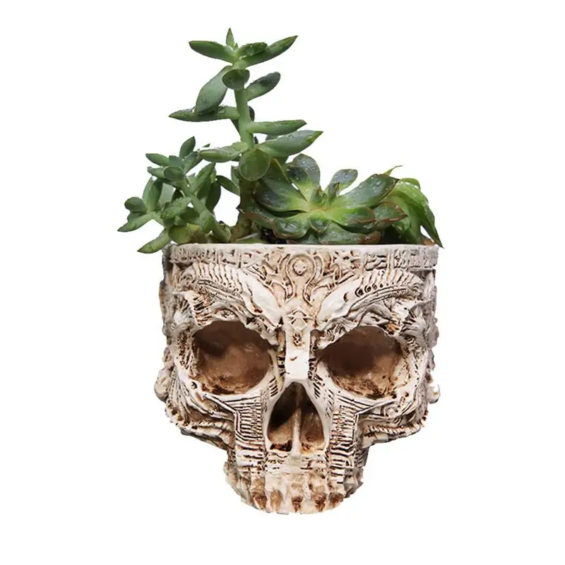 Античная скульптура человеческий череп дизайн ящик для комнатных растений