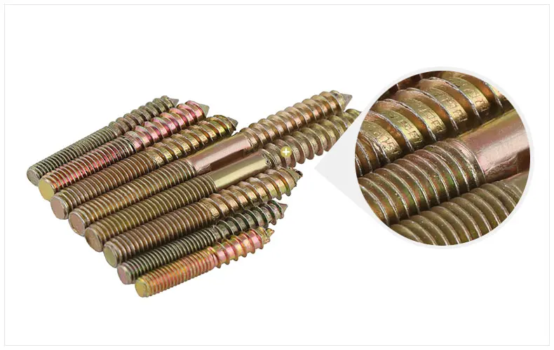 Головка винта двухсторонняя деревянная зубчатая М6*40 М6*50 М6*60 М8*55 М8*60 резьбовые винты из углеродистой стали для мебельного соединителя.