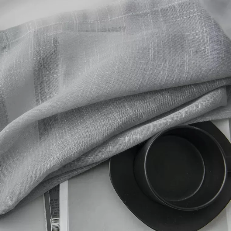 Низкая цена полосатые сетчатые шторы для гостиной серые спальни Кабинета