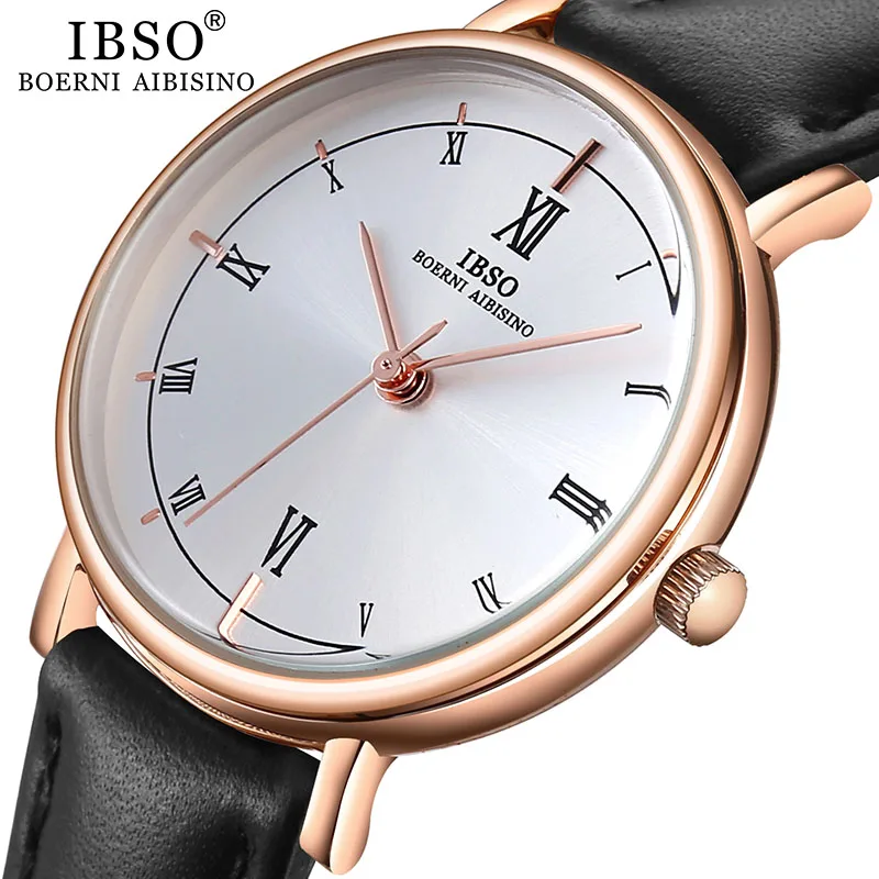 Часы наручные IBSO женские кварцевые ультратонкие с кожаным ремешком цвет розовое
