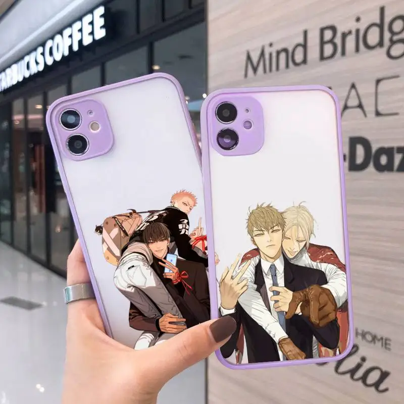 

19 DAYS Phone Case For iPhone 12 11 Mini Pro XR XS Max 7 8 Plus X Matte transparent Purple Back Cover