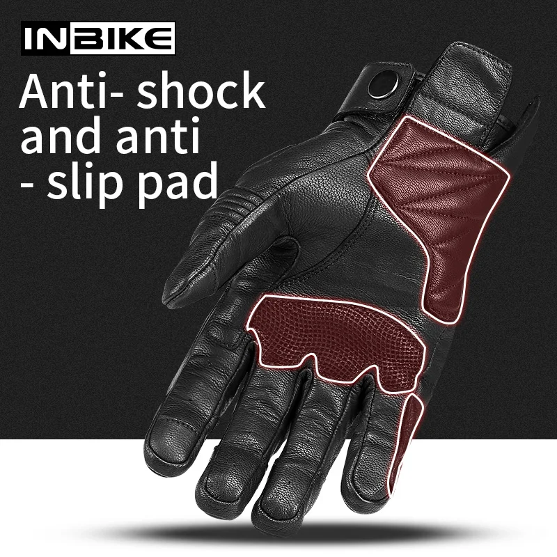 INBIKE Carbon Fiber Motorcycle Gloves Protective Gear Motorbike Full Finger Cycling Breathable Goatskin Men Motor | Автомобили и