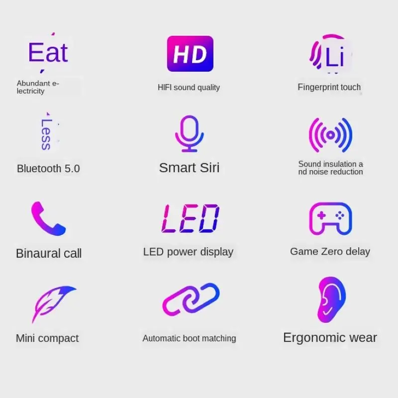 

Bluetooth TW80 HiFi TWS Bluetooth 5,0