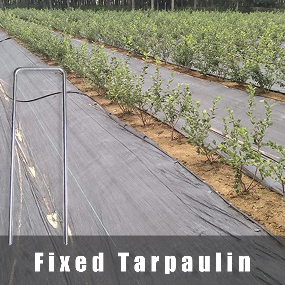 Weedmat Insect Control Garden Staple Netting Stakes Tarpaulin Fixing Lawn Ground Peg Galvanized Steel U-Type Nail | Обустройство дома