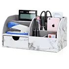 Офисные принадлежности, многофункциональные коробки для хранения, держатель для ручек, пенал, Большой Вместительный Настольный органайзер с выдвижным ящиком, Новинка