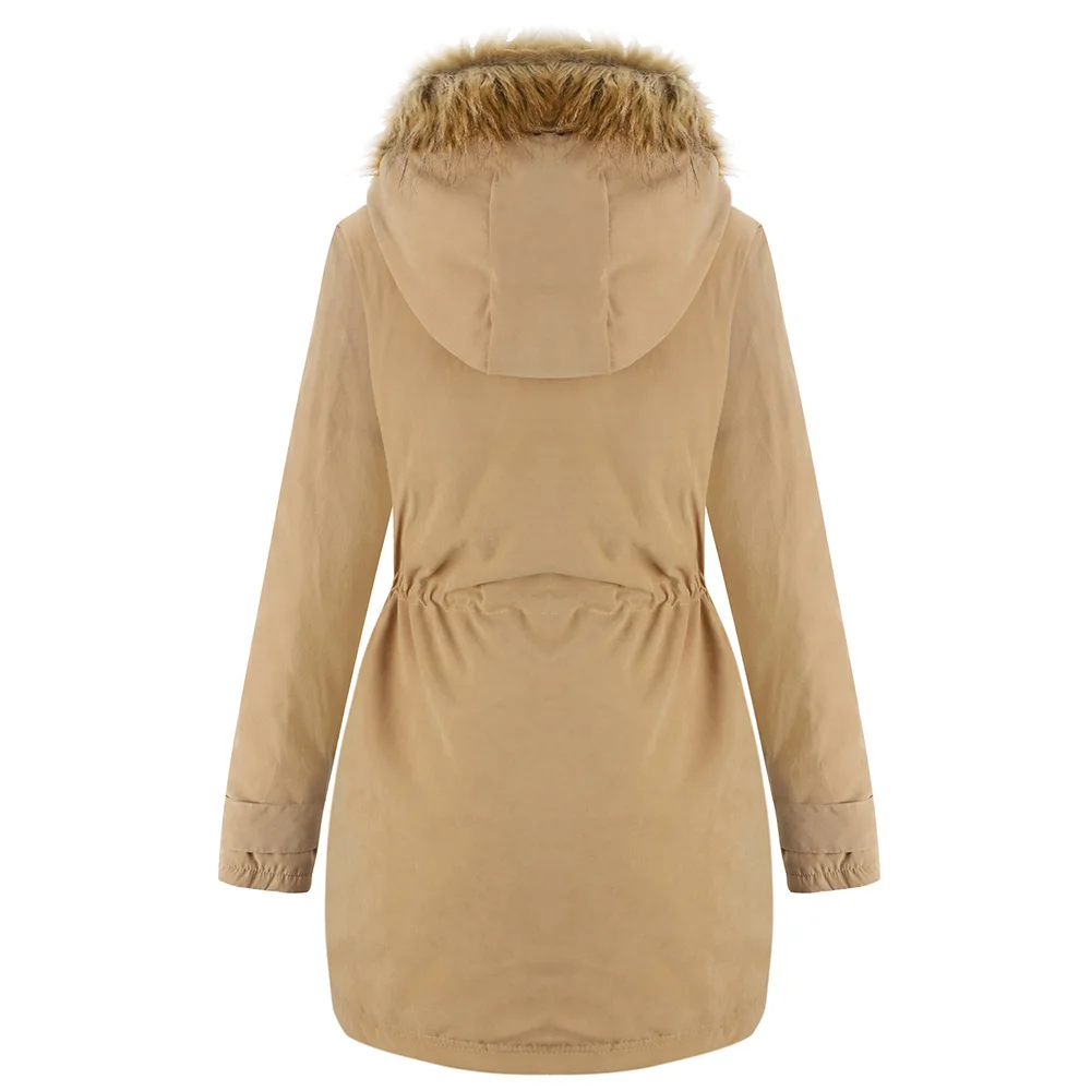 Осенне зимнее пальто новинка 2019 теплое Свободное большого размера с капюшоном и