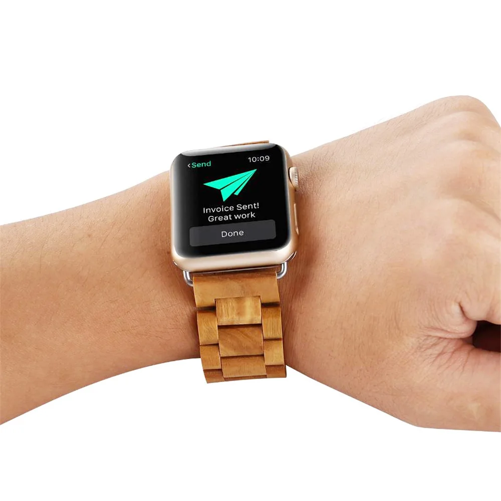 

New Design Wood Grain Strap for Apple Watch SE Band Series 6 5 4 3 2 Wristwatch Bracelet 40mm 44mm 38/42mm Men/Women Clock Belt