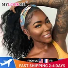 Парик из коротких натуральных волос, бразильский, без клея, повязка из искусственных волос