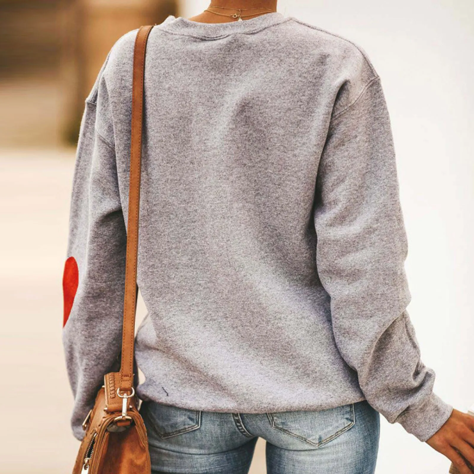 Женская толстовка с принтом в виде собачьей лапы круглым вырезом и длинным