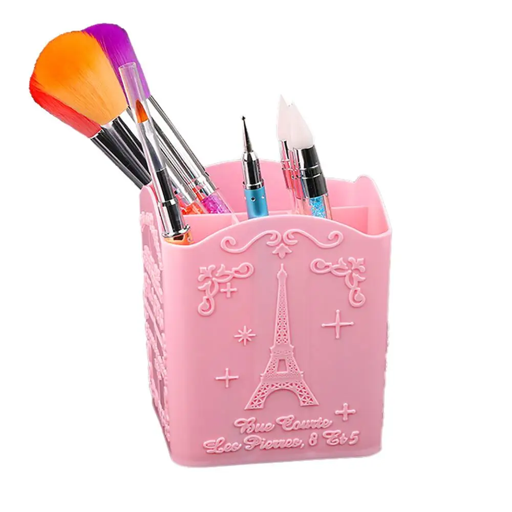 4 ячейки хранение кистей для макияжа коробка дизайна ногтей ручка держатель лак