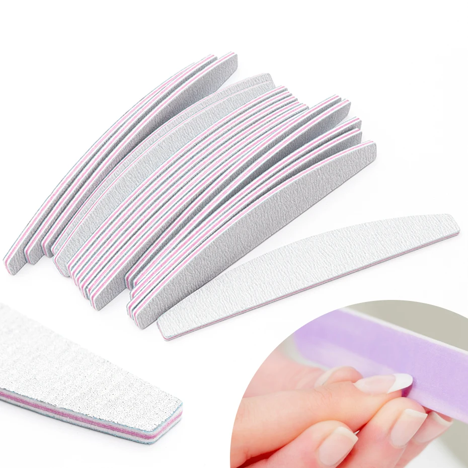 Пилка для ногтей Полумесяца 100/180 профессиональная наждачная бумага