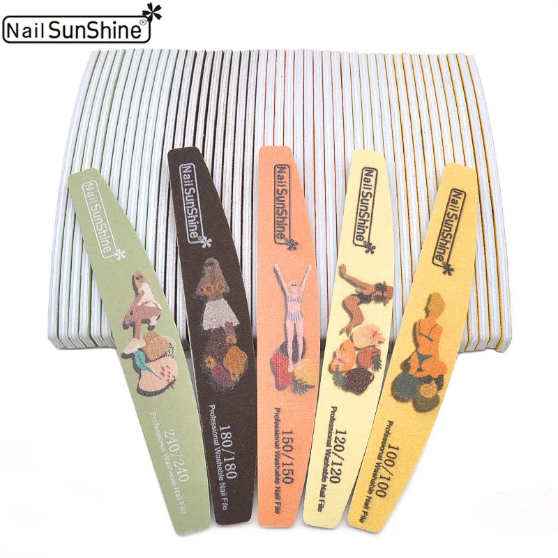 

50 шт./лот разноцветная пилка для ногтей Macaron 100/120/150/180/240 Лайм A Ongle моющаяся пилка для ногтей аксессуары инструменты для маникюра