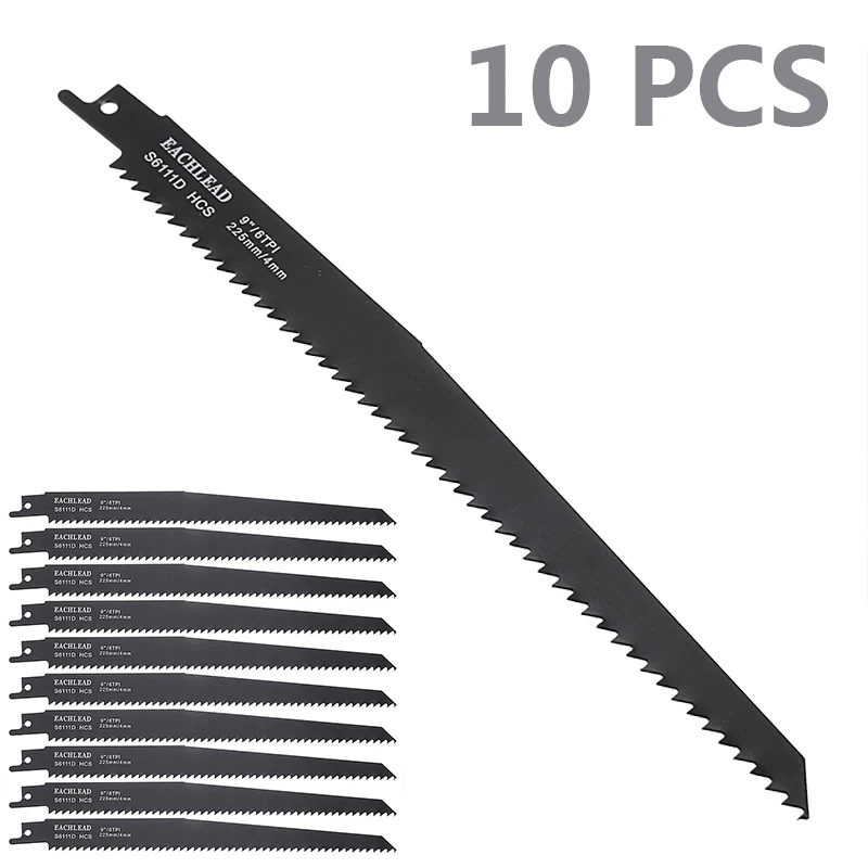 

Полотна для сабельной пилы, комплект из 10 лезвий 9 дюймов для режущих электроинструментов по дереву и металлу