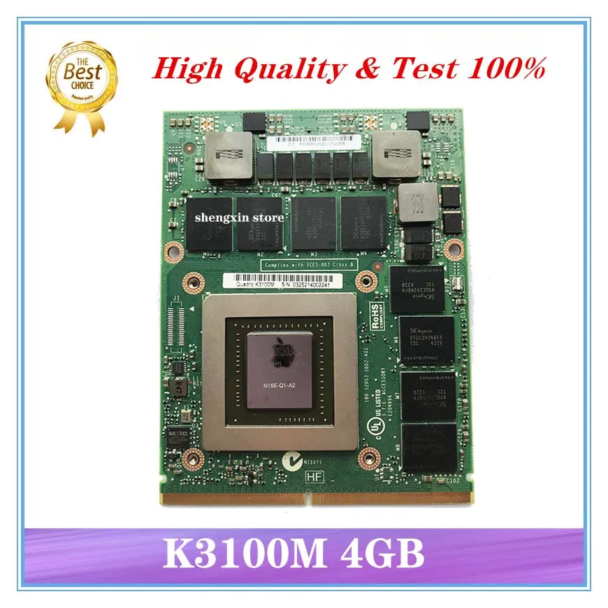 para Dell M6700 M6800 hp 8770w Zbook17 g1 g2 N15e-q1-a2 Cn0xjppg 4g K3100 K3100m Gráfico Cartão de Teste 100% Novo Cartões para acréscimos