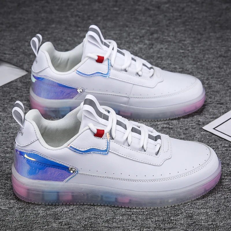 

Ins Hot Shoes,Microfiber Leather,Transparent Colored Bottom,Unisex Casual Shoes,Jogging Shoes,Big Size 36-46