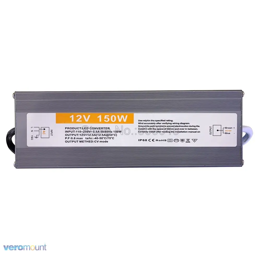 Водонепроницаемый тонкий преобразователь Светодиодный одов источник питания 12