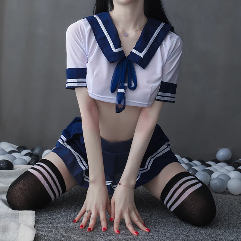 

Women Sexy Cosplay Lingerie Student Uniform Japanese Sweet Plaid Sexy Schoolgirl Costume Cheerleading Anime Cosplay Clothing