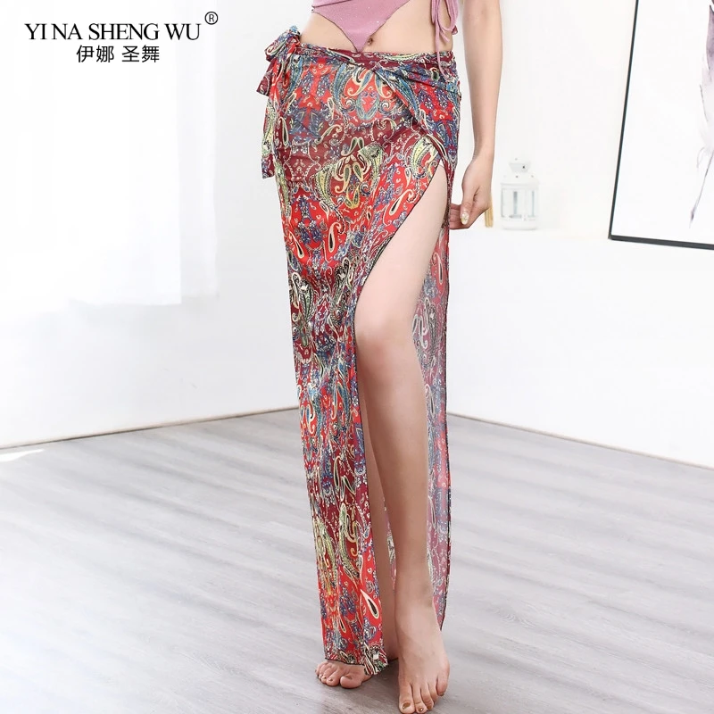

Belly Dance Costumes Sexy Printing Top+Long Hip Scarf+Shorts 3pcs Set Women Oriental Dance Skirt Suits Performance Wear For Girl