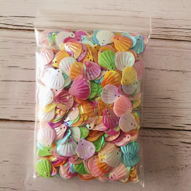 shell 2 bags 40 г/упак. красочные сверкающие раковины сахарная бумага блестки игрушки для Лизун для детей Кристалл грязи наполнитель украшения материал аксессуары - Цвет: shell 2 bags