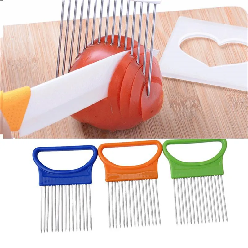 2021 Новый Кухня гаджеты луковый слайсер томат овощи безопасная вилка нарезки