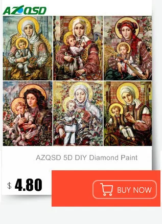 AZQSD DIY Алмазная вышивка религия полностью квадратные Стразы 5D алмазная живопись мозаика вышивка крестиком ручной работы домашний декор