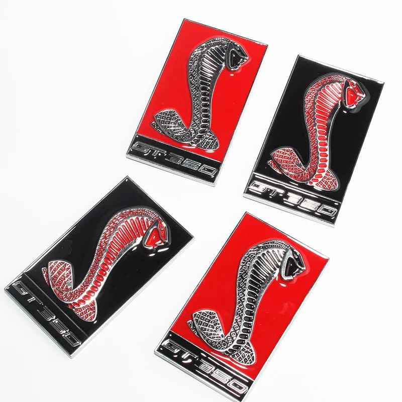 

New 3D Metal Cobra Auto Front Grill Hood Grille Emblem Badge Body Trunk Fender Car sticker For Ford Mustang Shelby GT 350