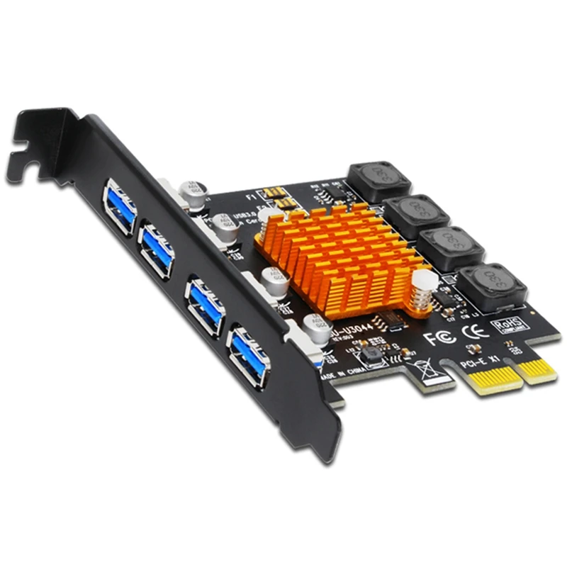 

USB 3.0 PCI-E Expansion Card Adapter 4 Ports USB 3.0 Hub Adapter External Controller Extender SATA3.0 PCI Express Card