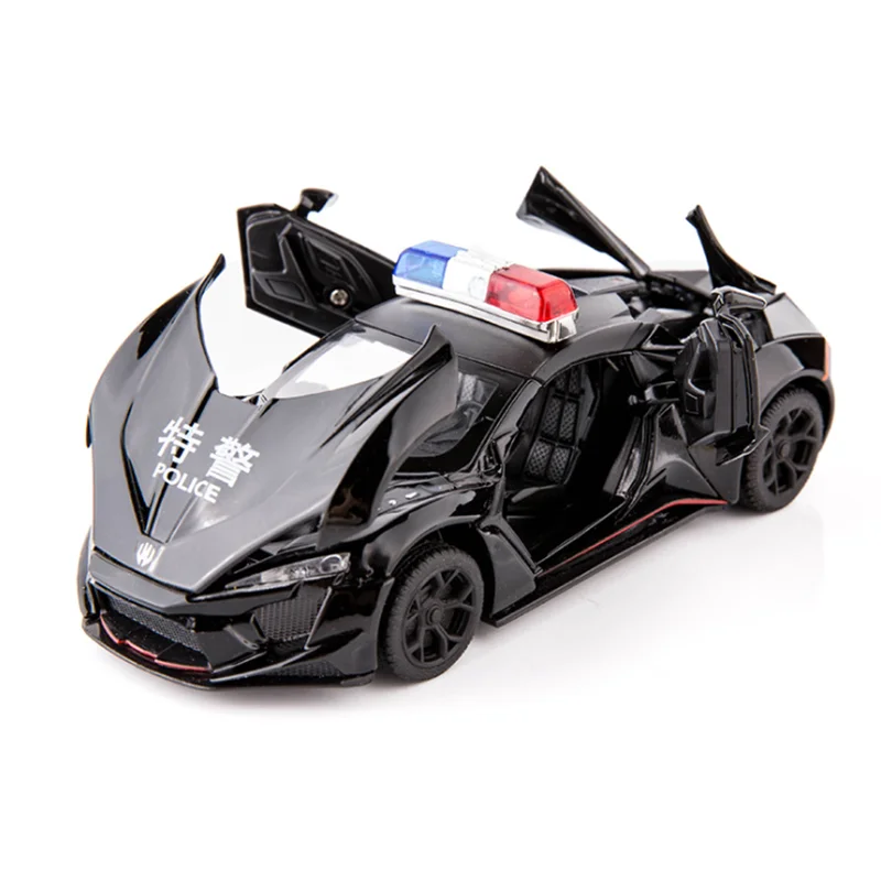 

1:32 Toy Car Lykan Police Metal Toy Alloy Super Car Diecasts & Toy Vehicles Car Model Miniature Model Car Toy For Children