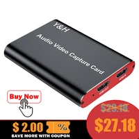 yh 4k video capture card 1080p 60fps record hdmi compatible to usb3 0 audio video capture live streaming device plug and play
