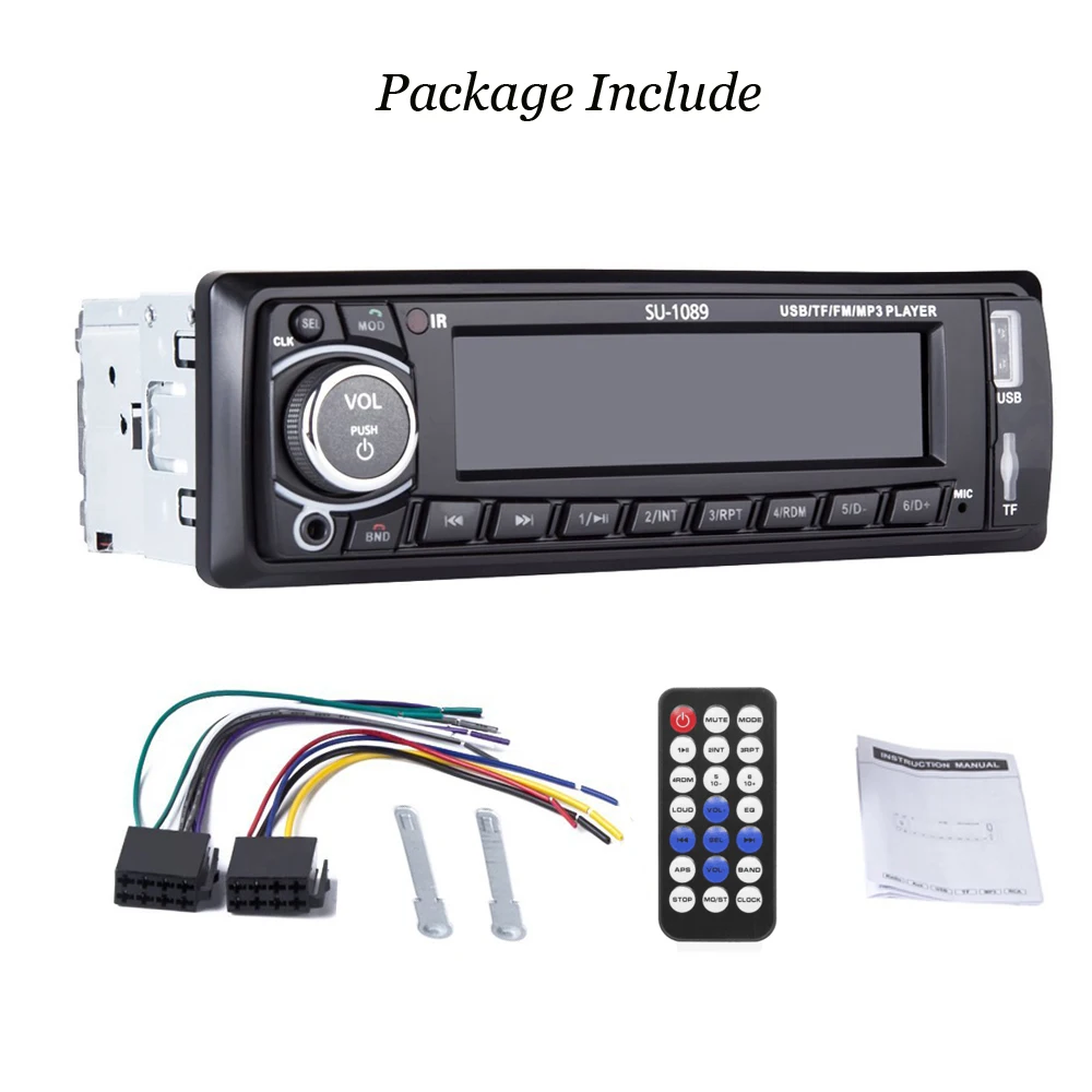 Автомагнитола 1din Авторадио Aux вход приемник Bluetooth стерео MP3 мультимедийный плеер