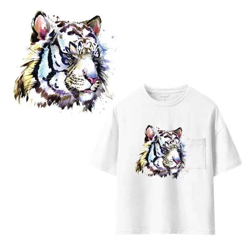 Акварельные наклейки с животными для одежды термоклейкие нашивки футболка