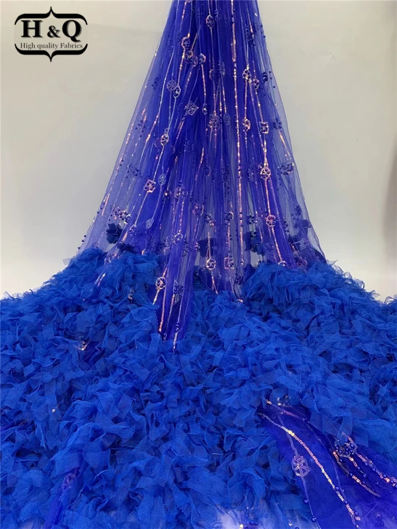 Африканская французская Тюлевая Кружевная Ткань 5 ярдов 2021 Высококачественная 3D