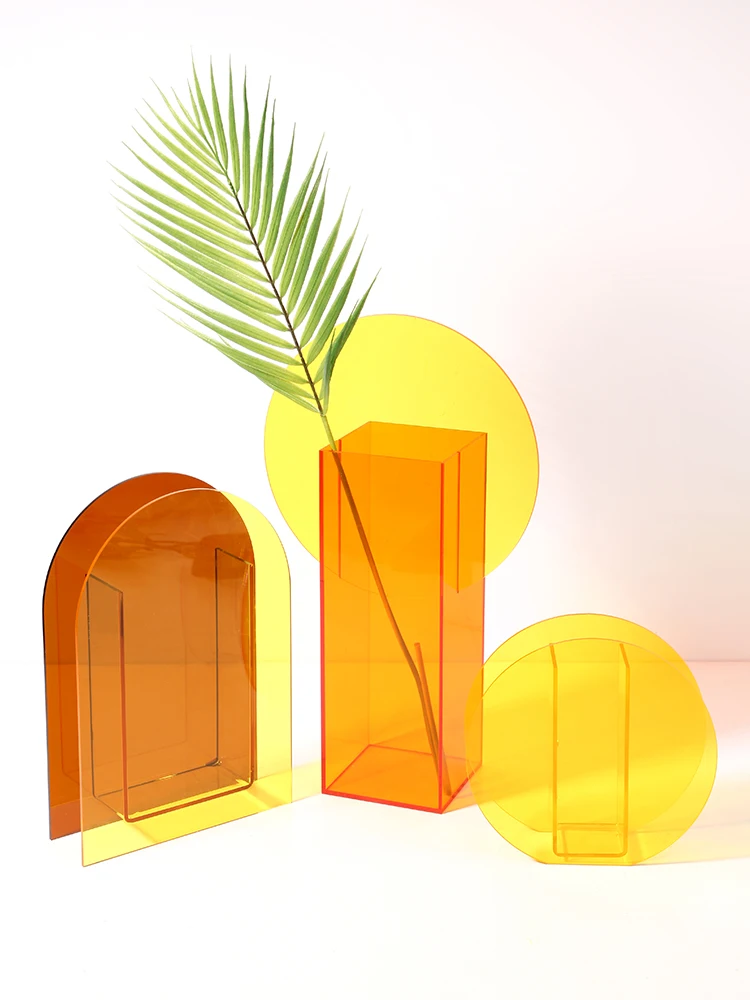 

Acrylic glass vase magic geometry sunrise sunlight dawn home Christmas decorations CY52513